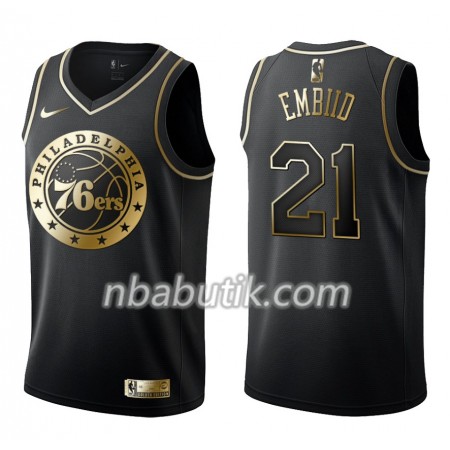 NBA Mænd Trøje Philadelphia 76ers Joel Embiid 21 Nike Sort Golden Edition Swingman NBA Mænd Trøje Philadelphia 76ers Joel Embiid 21 Nike Sort Golden Edition Swingman